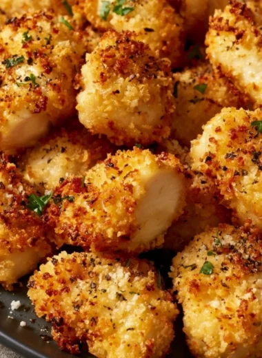 Air Fryer Ranch-Crusted Chicken Bites with a crispy layer of ranch seasoning