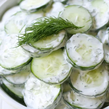Creamy Cucumber Onion Salad with Sour Cream Dressing