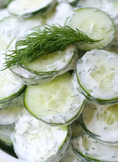 Creamy Cucumber Onion Salad with Sour Cream Dressing