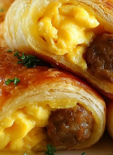 Sausage egg breakfast roll with fresh ingredients