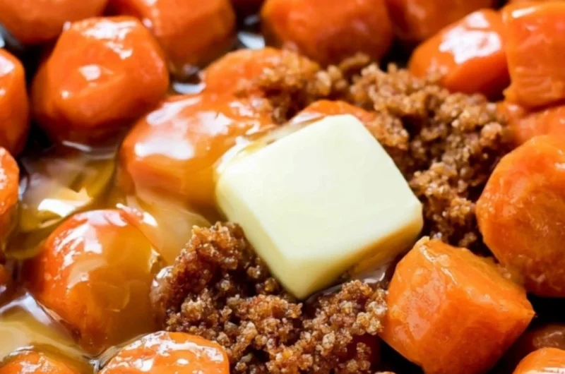 Slow cooker maple glazed carrots recipe with fresh vegetables and maple syrup