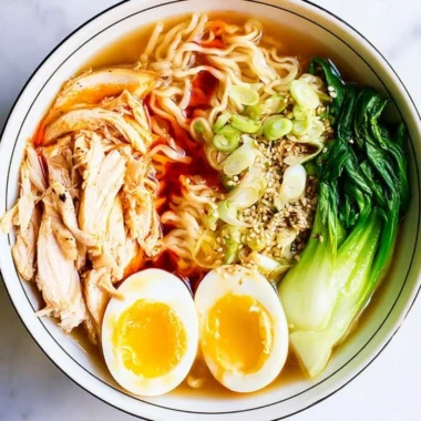 Bowl of delicious instant ramen made in an Instant Pot